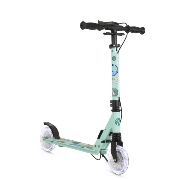 Trotineta Pliabila Byox Snazzy Green, Suspensie Fata, Frana Mana si Picior, Ghidon Reglabil 75-89 cm, 8+ ani, Max 100 kg