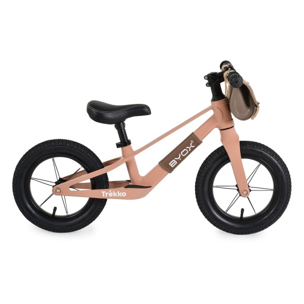 Bicicleta fara pedale Byox Trekko Peach 12 inch, cadru magneziu usor, sa reglabila, roti gonflabile, 2+ ani, 30 kg