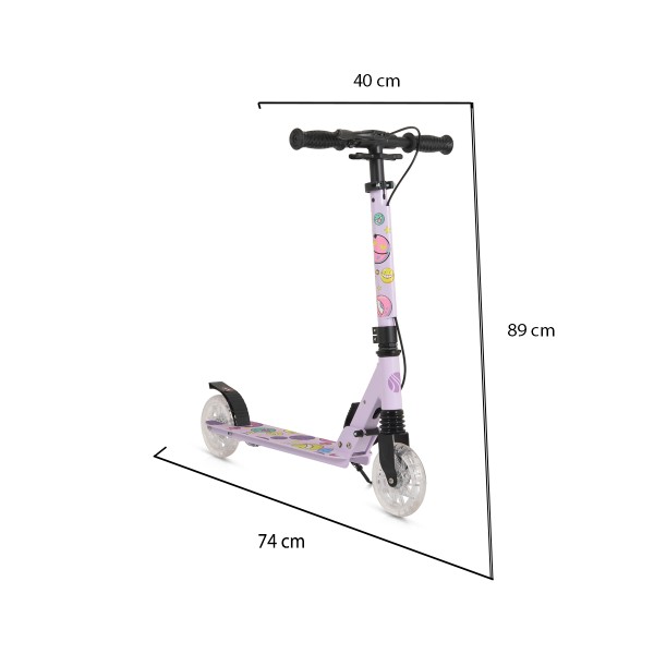Trotineta Pliabila Byox Snazzy Purple, Suspensie Fata, Frana Mana si Picior, Ghidon Reglabil 75-89 cm, 8+ ani, Max 100 kg