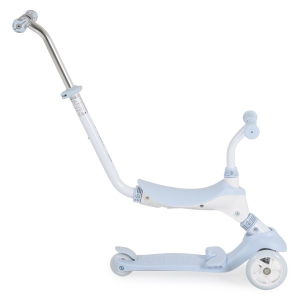 Trotineta copii 3 in 1 Byox Tristar Blue, cu scaun, control parental si ghidon reglabil, 3-6 ani, max 50 kg
