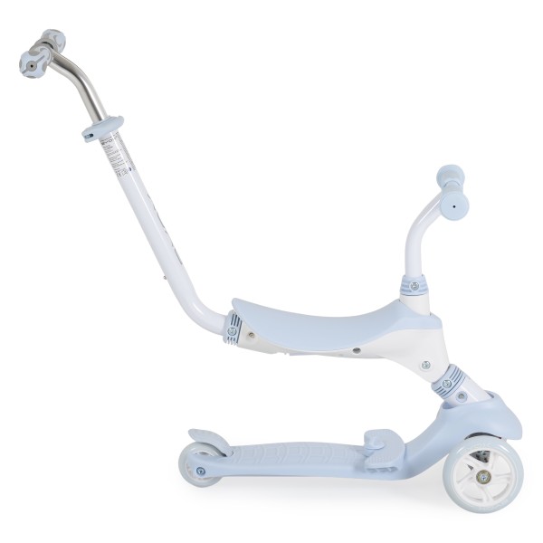 Trotineta copii 3 in 1 Byox Tristar Blue, cu scaun, control parental si ghidon reglabil, 3-6 ani, max 50 kg