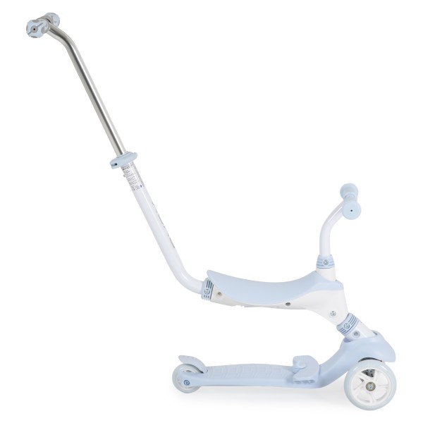 Trotineta copii 3 in 1 Byox Tristar Blue, cu scaun, control parental si ghidon reglabil, 3-6 ani, max 50 kg