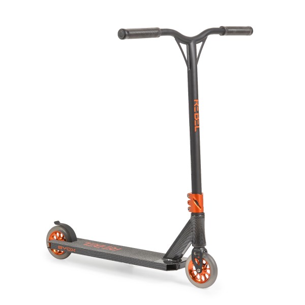 Trotineta copii freestyle din aluminiu BYOX Rebel Carbon, Rulmenti ABEC-9, Varsta 10 Ani+