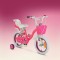 Bicicleta copii Byox Flower 14 inch, 3-5 ani, roti ajutatoare, frane V brake, cos fata, cadru metalic