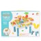 Masa constructii Montessori, varsta 3+ ani, 85 piese, scaun inclus, spatiu depozitare, creativ