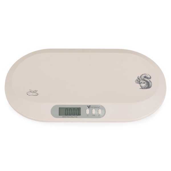 Cantar bebelusi 2 in 1 Cangaroo Peanut Beige, 0-20 kg, masurare inaltime, ecran LCD, functie tara