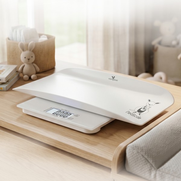 Cantar bebelusi si adulti 2 in 1 Cangaroo NeoScale White, 0.5-180 kg, tava detasabila, ecran LCD, functie tara
