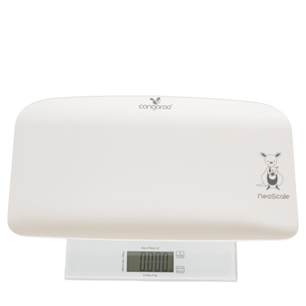 Cantar bebelusi si adulti 2 in 1 Cangaroo NeoScale White, 0.5-180 kg, tava detasabila, ecran LCD, functie tara