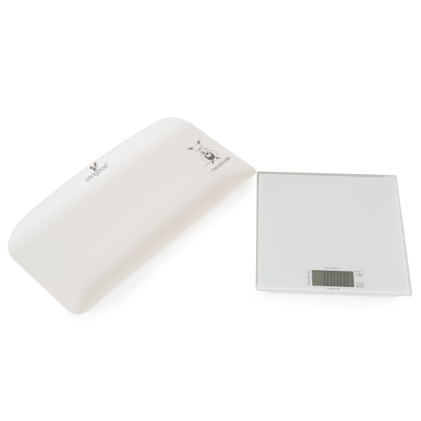 Cantar bebelusi si adulti 2 in 1 Cangaroo NeoScale White, 0.5-180 kg, tava detasabila, ecran LCD, functie tara