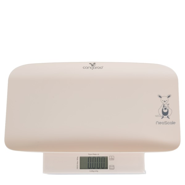 Cantar bebelusi si adulti 2 in 1 Cangaroo NeoScale Beige, 0.5-180 kg, tava detasabila, ecran LCD, functie tara