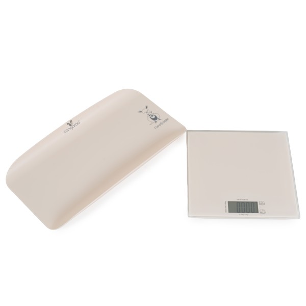 Cantar bebelusi si adulti 2 in 1 Cangaroo NeoScale Beige, 0.5-180 kg, tava detasabila, ecran LCD, functie tara