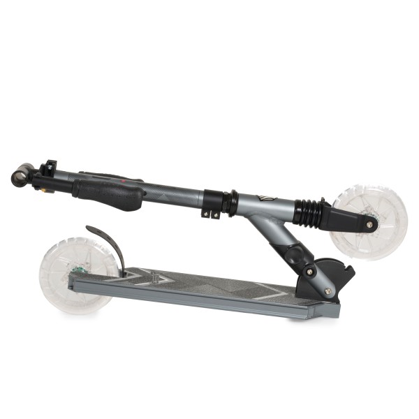 Trotineta pliabila copii Byox Vector Grey, 6+ ani, roti LED 145 mm, suspensie fata, ghidon reglabil