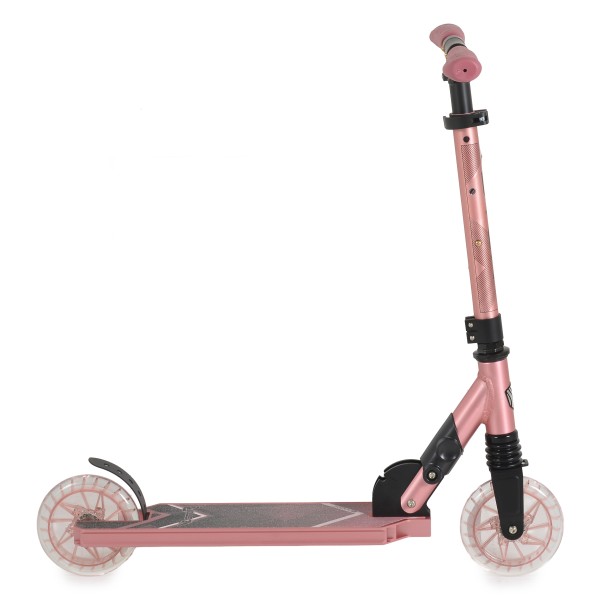 Trotineta pliabila copii Byox Vector Pink, 6+ ani, roti LED 145 mm, suspensie fata, ghidon reglabil