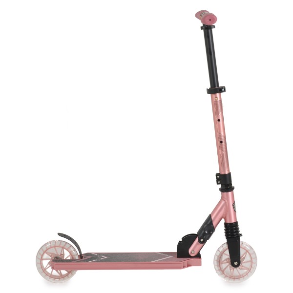 Trotineta pliabila copii Byox Vector Pink, 6+ ani, roti LED 145 mm, suspensie fata, ghidon reglabil