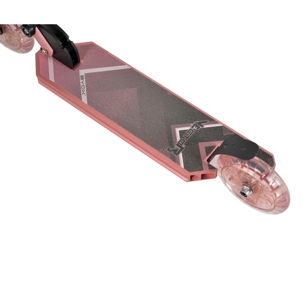 Trotineta pliabila copii Byox Vector Pink, 6+ ani, roti LED 145 mm, suspensie fata, ghidon reglabil
