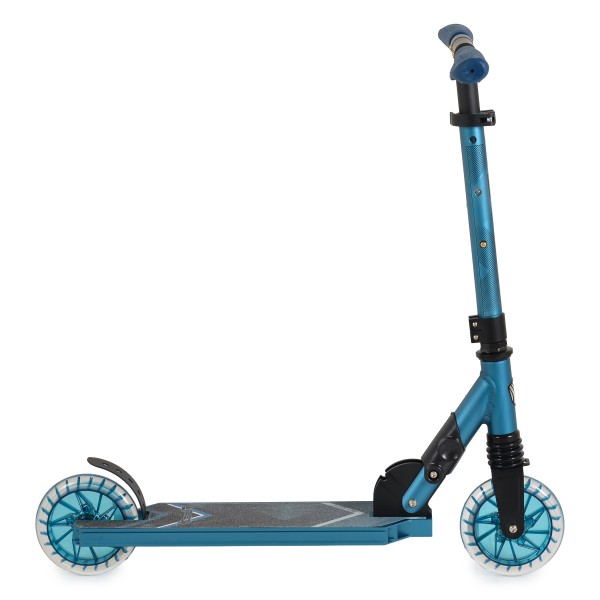 Trotineta pliabila copii Byox Vector Blue, 6+ ani, roti LED 145 mm, suspensie fata, ghidon reglabil