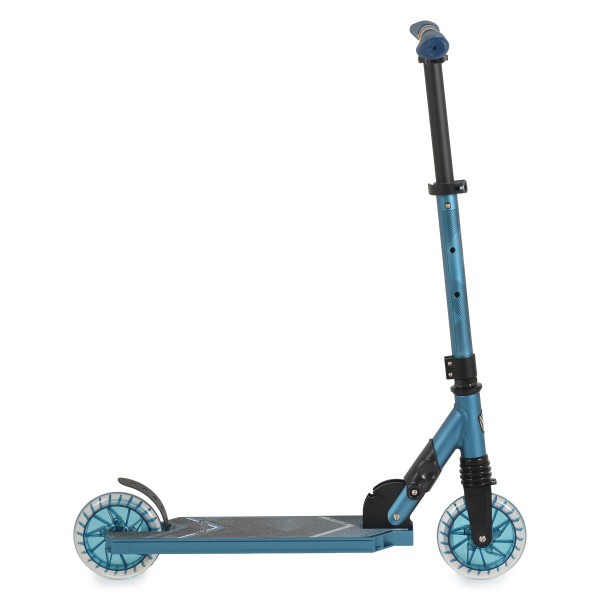 Trotineta pliabila copii Byox Vector Blue, 6+ ani, roti LED 145 mm, suspensie fata, ghidon reglabil