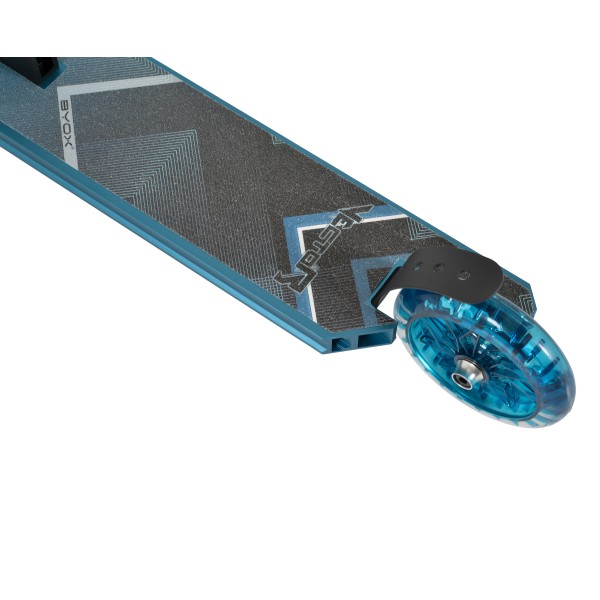 Trotineta pliabila copii Byox Vector Blue, 6+ ani, roti LED 145 mm, suspensie fata, ghidon reglabil