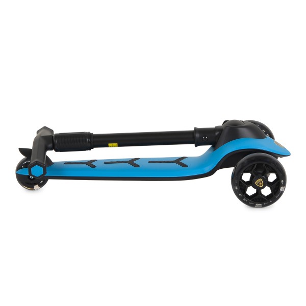 Trotineta copii 3 roti Lamborghini Pro Blue, 3+ ani, roti LED, ghidon reglabil, stabila, control inclinare