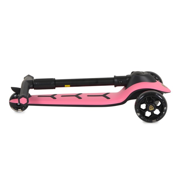 Trotineta copii 3 roti Lamborghini Pro Pink, 3+ ani, roti LED, ghidon reglabil, stabila, control inclinare