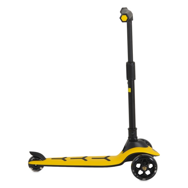 Trotineta copii 3 roti Lamborghini Pro Yellow, 3+ ani, roti LED, ghidon reglabil, stabila, control inclinare