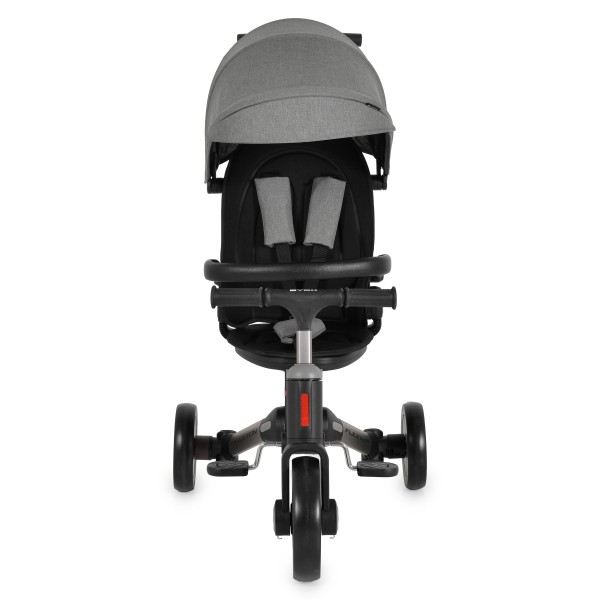 Tricicleta pliabila 6 in 1 Byox Flexton Grey, 6-36 luni, sezut rotativ 360, control parental, spatar reglabil
