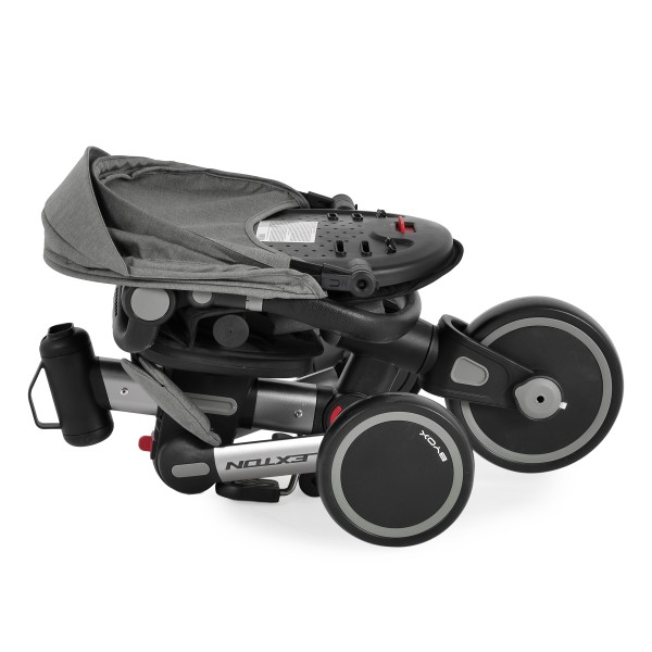 Tricicleta pliabila 6 in 1 Byox Flexton Grey, 6-36 luni, sezut rotativ 360, control parental, spatar reglabil