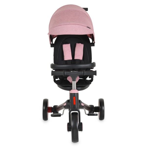 Tricicleta pliabila 6 in 1 Byox Flexton Pink, 6-36 luni, sezut rotativ 360, control parental, spatar reglabil