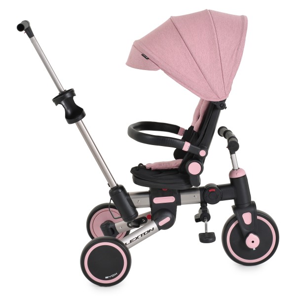 Tricicleta pliabila 6 in 1 Byox Flexton Pink, 6-36 luni, sezut rotativ 360, control parental, spatar reglabil