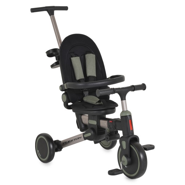 Tricicleta pliabila 6 in 1 Byox Flexton Green, 6-36 luni, sezut rotativ 360, control parental, spatar reglabil