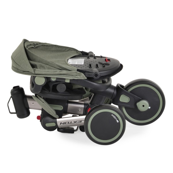 Tricicleta pliabila 6 in 1 Byox Flexton Green, 6-36 luni, sezut rotativ 360, control parental, spatar reglabil
