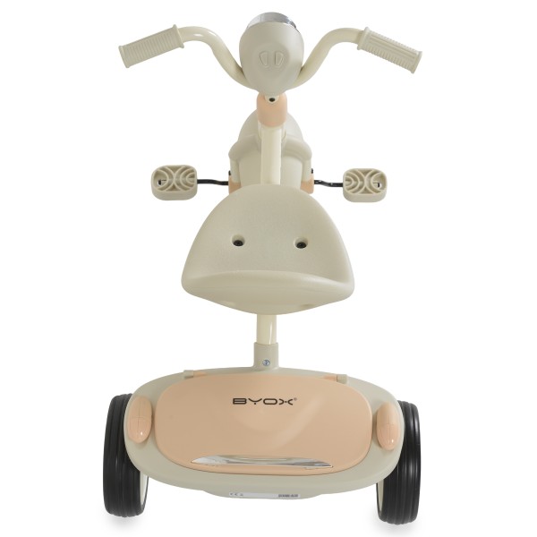 Tricicleta pliabila copii Byox Etan Beige, 1-5 ani, panou muzical cu lumini, scaun reglabil, roti EVA