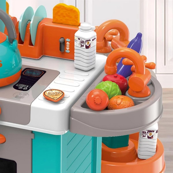 Bucatarie copii interactiva Little Chef, 3+ ani, lumini sunete, accesorii gatit, aragaz chiuveta