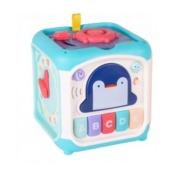Cub muzical interactiv 6 in 1, 18 luni+, sortator forme, labirint margele, sunete, educativ
