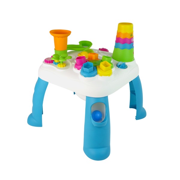 Masa interactiva copii, 19 luni+, lumini sunete, sortator forme, labirint, turn pahare, educativa