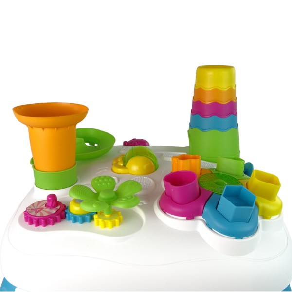 Masa interactiva copii, 19 luni+, lumini sunete, sortator forme, labirint, turn pahare, educativa
