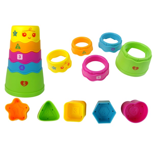 Masa interactiva copii, 19 luni+, lumini sunete, sortator forme, labirint, turn pahare, educativa