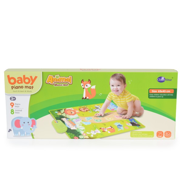 Covoras muzical interactiv Animal Baby, pian cu 9 clape si sunete animale, control volum