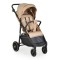 Carucior Sport Buggy Beige 0-22 kg, Pliere Tip Carte, Spatar Complet Reglabil, Roti EVA cu Suspensie, Copertina Mare
