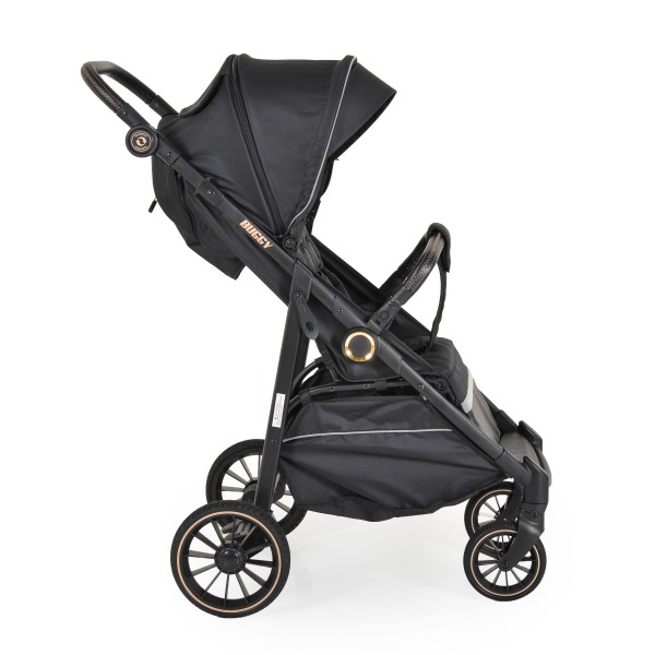 Carucior Sport Buggy Black 0-22 kg, Pliere Tip Carte, Spatar Complet Reglabil, Roti EVA cu Suspensie, Copertina Mare