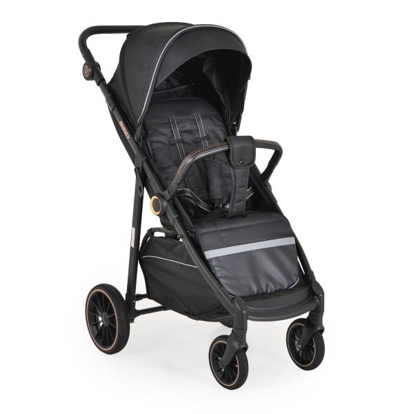 Carucior Sport Buggy Black 0-22 kg, Pliere Tip Carte, Spatar Complet Reglabil, Roti EVA cu Suspensie, Copertina Mare