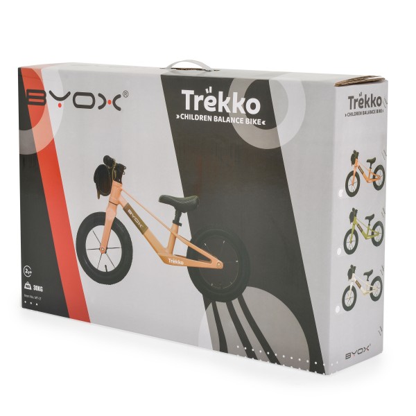 Bicicleta fara pedale Byox Trekko White 12 inch, cadru magneziu usor, sa reglabila, roti gonflabile, 2+ ani, 30 kg