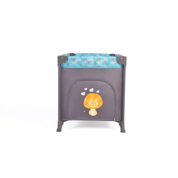 Patut Pliabil Cangaroo Africa turquoise, Compact si Usor, 0-14 kg, cu Saltea si Geanta Transport, Roti, Tarc de joaca