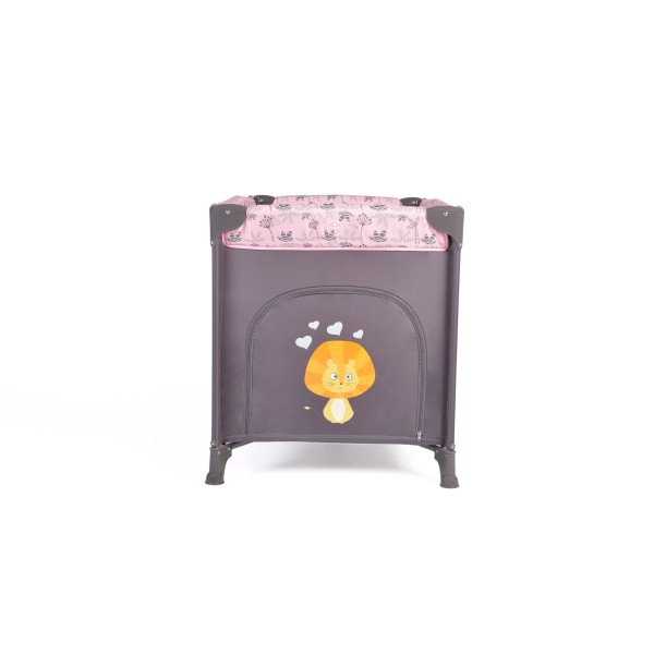 Patut Pliabil Cangaroo Africa Pink, Compact si Usor, 0-14 kg, cu Saltea si Geanta Transport, Roti, Tarc de joaca