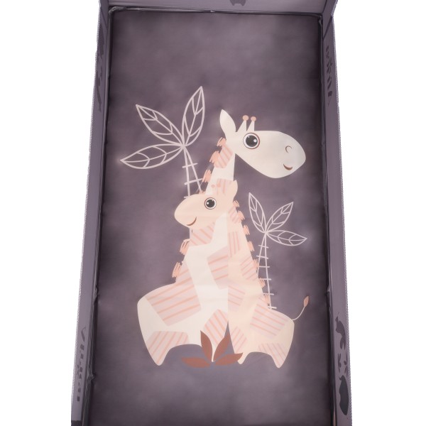 Patut Pliabil Cangaroo Africa Grey, Compact si Usor, 0-14 kg, cu Saltea si Geanta Transport,Roti, Tarc de joaca