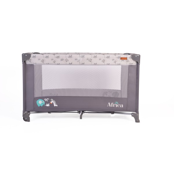 Patut Pliabil Cangaroo Africa Grey, Compact si Usor, 0-14 kg, cu Saltea si Geanta Transport,Roti, Tarc de joaca