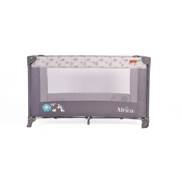 Patut Pliabil Cangaroo Africa Grey, Compact si Usor, 0-14 kg, cu Saltea si Geanta Transport,Roti, Tarc de joaca