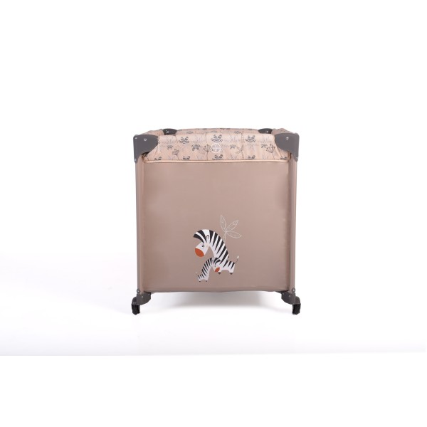 Patut Pliabil Cangaroo Africa Beige, Compact si Usor, 0-14 kg, cu Saltea si Geanta Transport, Roti, Tarc de joaca