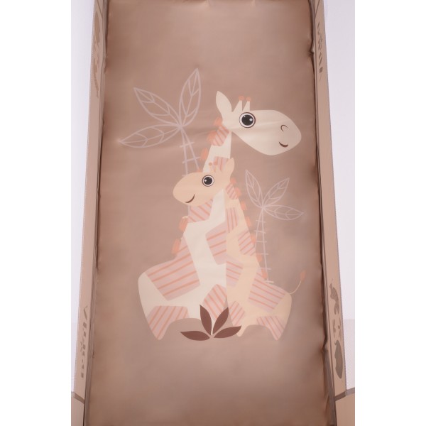Patut Pliabil Cangaroo Africa Beige, Compact si Usor, 0-14 kg, cu Saltea si Geanta Transport, Roti, Tarc de joaca