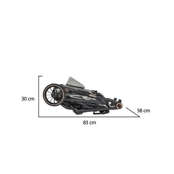 Carucior Sport Buggy  Green 0-22 kg, Pliere Tip Carte, Spatar Complet Reglabil, Roti EVA cu Suspensie, Copertina Mare